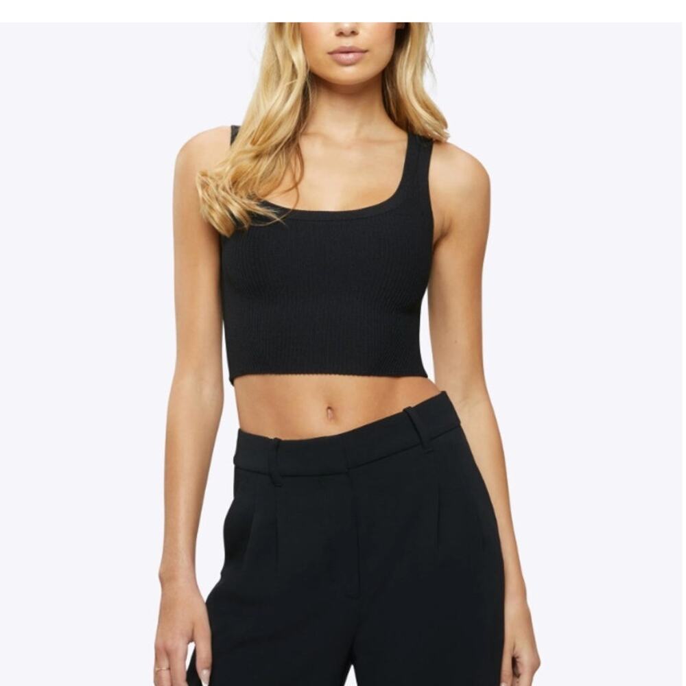 Cuts Clothing Women's Coreflex Ribbed Cropped Black Tank, Size S (NWT)